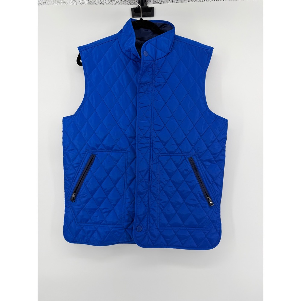 Tailorbyrd Collection Mens Royal Blue Quilted Vest Size Medium Diamond Pattern